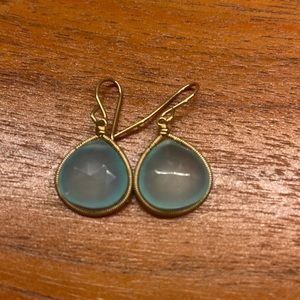 Chalcedony 14k gold filled wire wrapped earrings.